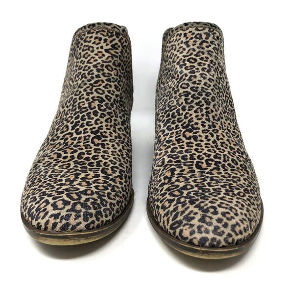 Lucky Brand Baley2 Ankle Boots Women's Size 8 Leopard Suede Leather Booties Chic - Picture 3 of 15